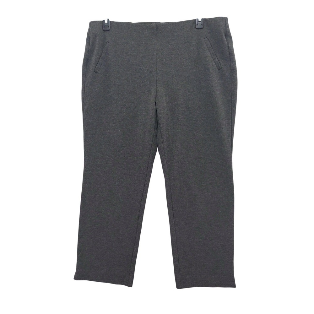 Chico's Fabulously Slimming Ankle Pants Women 3 XL Gray Ponte Knit Pull On